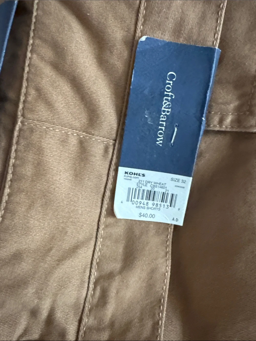 croft & barrow Men's Classic Twill Cargo Shorts - Brown size 32